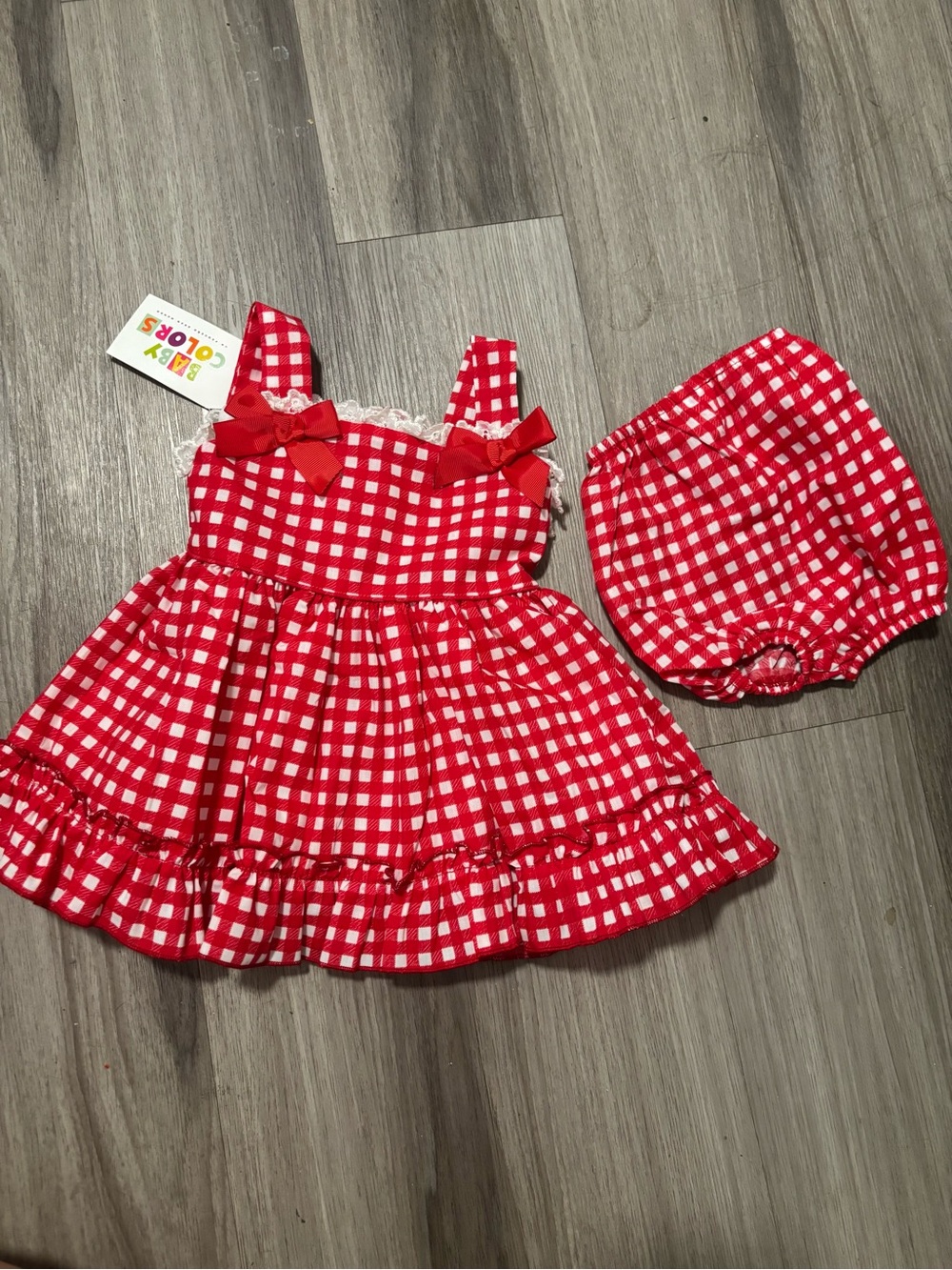 Red Gingham Sundress with Bloomers - Kids Casual Dress